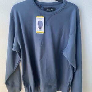JACHS Men's Ultra Soft Crew neck Tee sweatshirt Size M Navy